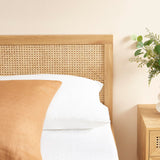 BAÏTA Lit Double INES cannage rotin 160x200 sommier Inclus