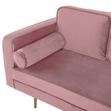 Chaise Longue Méridienne Côté Gauche en Velours Rose Clair pour Salon Glamour Beliani