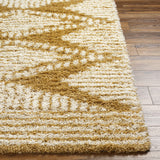 Livabliss Tuzla Tapis Shaggy Berbere - Tapis Salon, Salle à Manger, Chambre Adulte et Ado, Cuisine - Poil Long Moelleux et Doux, Beige Motif Berbère, Carpette Chambre 160x220 cm - Moutarde et Blanc