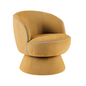 Oviala Fauteuil pivotant en Tissu Jaune Oviala Fauteuil pivotant en Tissu Jaune