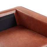 Canapé Fixe 3 Places en Cuir PU Marron Effet Naturel Confort Optimal pour Salon au Design Moderne Beliani