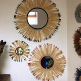 swanell Grand Miroir Raphia Le Soleil Noir