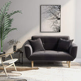 Canapé-lit inclinable en velours gris 2 places pour salon/chambre d'amis/bureau Design moderne 125 x 61 x 70 cm