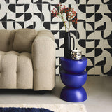 sweeek - Table d'appoint. Bout de canapé. Table de Chevet en métal. Bleu. Coumba. Ø32 x H 46.5cm