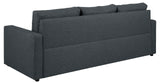 AC Design Furniture Richard 3 Places, Tissu, Gris foncé, H: 84 x B: 219 x T: 86 cm