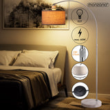Monzana Lampe à arc Lin socle en marbre abat-jour réglable 150-175 cm interrupteur pied E27 salon lampe à arc lampe sur pied