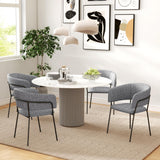 HOMCOM Lot de 2 chaises de Salle à Manger Chaise de Cuisine Pieds en Acier, Assise rembourrée, pour Salle à Manger, Salon, Cuisine, dim. 57L x 53l x 73H cm Gris
