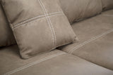 CAVADORE Big Sofa Mavericco - Love Seat - XXL - Design Moderne - Aspect Cuir - avec Coussin de Dossier et Coussin décoratif - 287 x 69 x 108 cm (l x H x P) - Microfibre Beige