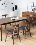 Lot 2 Chaises en Bois Foncé et Tissu Gris Design Intemporel pour Salle à Manger ou Cuisine Moderne ou Vintage Rétro Confort et Qualité Beliani