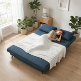HOMCOM Canapé Convertible 2 Places 3 en 1 Oreillers 135x188cm Bleu