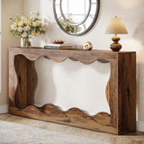 Tribesigns Table console de ferme de 160 cm avec rangement, table de canapé derrière le canapé, longue table d'entrée, table console étroite, table de couloir pour entrée, salon, marron