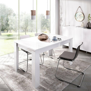 Dmora Caladora, Console Extensible Multipositions, Table à Manger avec rallonge, 140/190 x 90 x 77 cm, Blanc