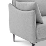 Sicaan Canapé 3 Places Industriel Sasha en Tissu Gris Clair – Canapé Droit Rectiligne Élégant et Robuste – Sofa Confortable Style Urbain Chic pour Salon, Appartement ou Loft – 203 x 85 x 86 cm