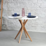 Ragaba Jubi Table à Manger Ronde 80cm Chêne Noir