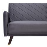 Canapé Convertible Clic Clac 3 Places en Velours Gris avec Espace de Couchage Confortable Idéal pour Salon au Style Glamour et Rétro Beliani