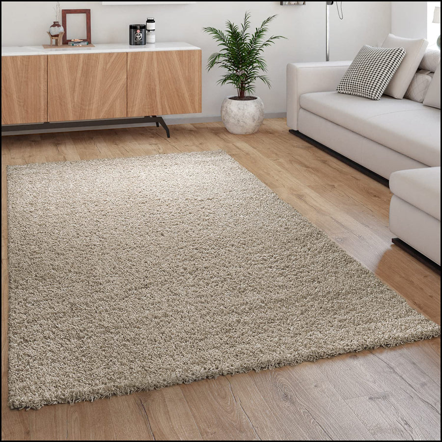 Paco Home Tapis Poils Longs, Shaggy pour Salon, Doux Moelleux Résistant Robuste, Dimension:200x280 cm, Couleur:Beige