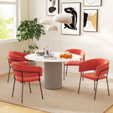 HOMCOM Lot de 2 chaises de Salle à Manger Chaise de Cuisine Pieds en Acier, Assise rembourrée, pour Salle à Manger, Salon, Cuisine, dim. 57L x 53l x 73H cm Orange