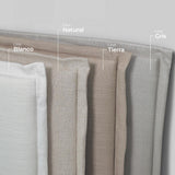 DHOME Tête de lit tapissée en lin naturel uni avec passepoil 160 x 105 cm avec pieds pour lits de 150/160 cm