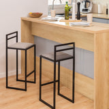 FERRO modern design Tabouret Bar Cuisine 95cm Noir - Fatto a Mano Chaise de Bar Lot de 2 - Stile Loft