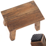 DESIGN DELIGHTS Tabouret en bois Monte - 30 x 20 x 21 cm (l x p x h) - Bois massif d'acajou - Tabouret rustique pour fleurs et plantes - Tabouret d'appoint - Tabouret décoratif - Couleur : 01