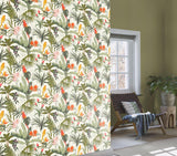 Rasch Papier peint intissé clair avec motif jungle et perroquets en vert, rouge et orange, 10,05 x 0,53 m (L x l)