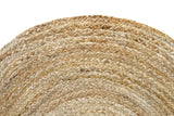 HAMID - Tapis Jute Naturel, Jute Alhambra Rond, Tressé à la Main, Tapis 100% Fibre de Jute pour Salon, Chambre, Décoration, (100x100cm)