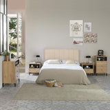 marcKonfort Tête de lit tapissée Creta 160x60cm Couleur Beige, Rembourrée de Mousse, brodé Effet capitonné, 8cm d'épaisseur, Système de Fixation Inclus.