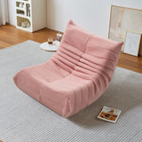 Lazy Fauteuil de sol, rembourré de mousse, avec dossier, pour la maison, le bureau, le salon et la chambre à coucher, rose