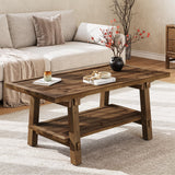 TRIBEWOOD Table Basse 120 cm pour Salon, Table Cocktail Centrale de Style Ferme avec Pieds en Bois Solides, Montage Facile