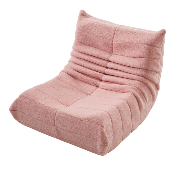 Lazy Fauteuil de sol, rembourré de mousse, avec dossier, pour la maison, le bureau, le salon et la chambre à coucher, rose