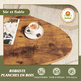 WLIVE Table Basse Salon Triangulaire aux Coins Arrondis - 85x48x46 cm, Porte jusqu'à 25kg, Bois Marron Foncé - Design Moderne et Sécuritaire, Facile à Assembler