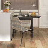 HOMCOM Lot de 2 chaises de Salle à Manger élégantes Chaise de Cuisine Chaise rotin piètement Acier, pour Salle à Manger, Salon, Cuisine