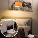 Monzana Lampe à arc Lin socle en marbre abat-jour réglable 150-175 cm interrupteur pied E27 salon lampe à arc lampe sur pied