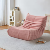 Lazy Fauteuil de sol, rembourré de mousse, avec dossier, pour la maison, le bureau, le salon et la chambre à coucher, rose