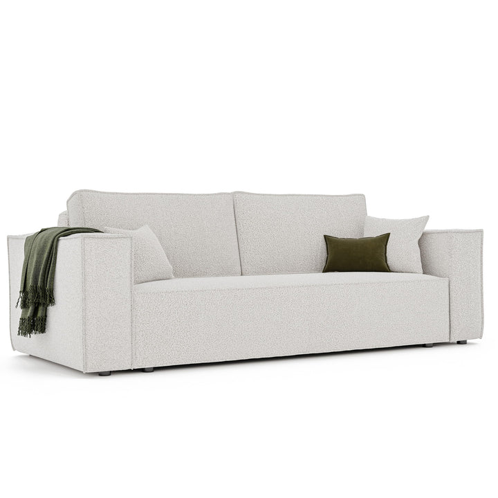 GREKPOL Sofa 240x105 cm - Canapé 3 Places Bouclé Côtelé - Beige Canapé Convertible 3 Places avec Dossier rembourré