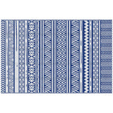 Outsunny Tapis extérieur Style Graphique - Tapis réversible 2 Motifs - dim. 2,74L x 1,82l m - PP Haute densité 310 g/m² Bleu et Blanc