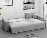 GREKPOL Canapé d'angle Convertible 145x248 à Gauche ou à Droite - Canapé 3 Places Convertible - Canapé avec Espace de Rangement - Canapé Lit - Canapé Convertible - Sofa Clair Gris