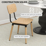 HOMCOM Lot de 2 chaises de Salle à Manger chaises de Cuisine Modernes avec Pieds en Acier et Dossier incurvé pour Salle à Manger, Chambre, Salon, Effet Bois Naturel