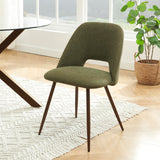 BAÏTA Lot de 2 chaises Elisabeth Tissu Vert Pieds Effet chêne