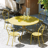 Mondo Viro Table ronde en métal peint "Springtime" de jardin moderne 130 x 130 cm 75 h (gris antique)