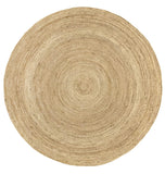 HAMID - Tapis Jute Naturel, Jute Alhambra Rond, Tressé à la Main, Tapis 100% Fibre de Jute pour Salon, Chambre, Décoration, (200x200cm)