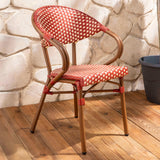 Oviala Fauteuil de bistrot Parisien en Aluminium Rouge