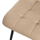 ML-Design Set de 2 Chaises de Salle à Manger Marron Clair, avec Revêtement en Tissu Polyester et Pieds Métalliques Noirs, Chaises de Cuisine avec Dossier, Chaises Rembourrées pour Salon Bureau