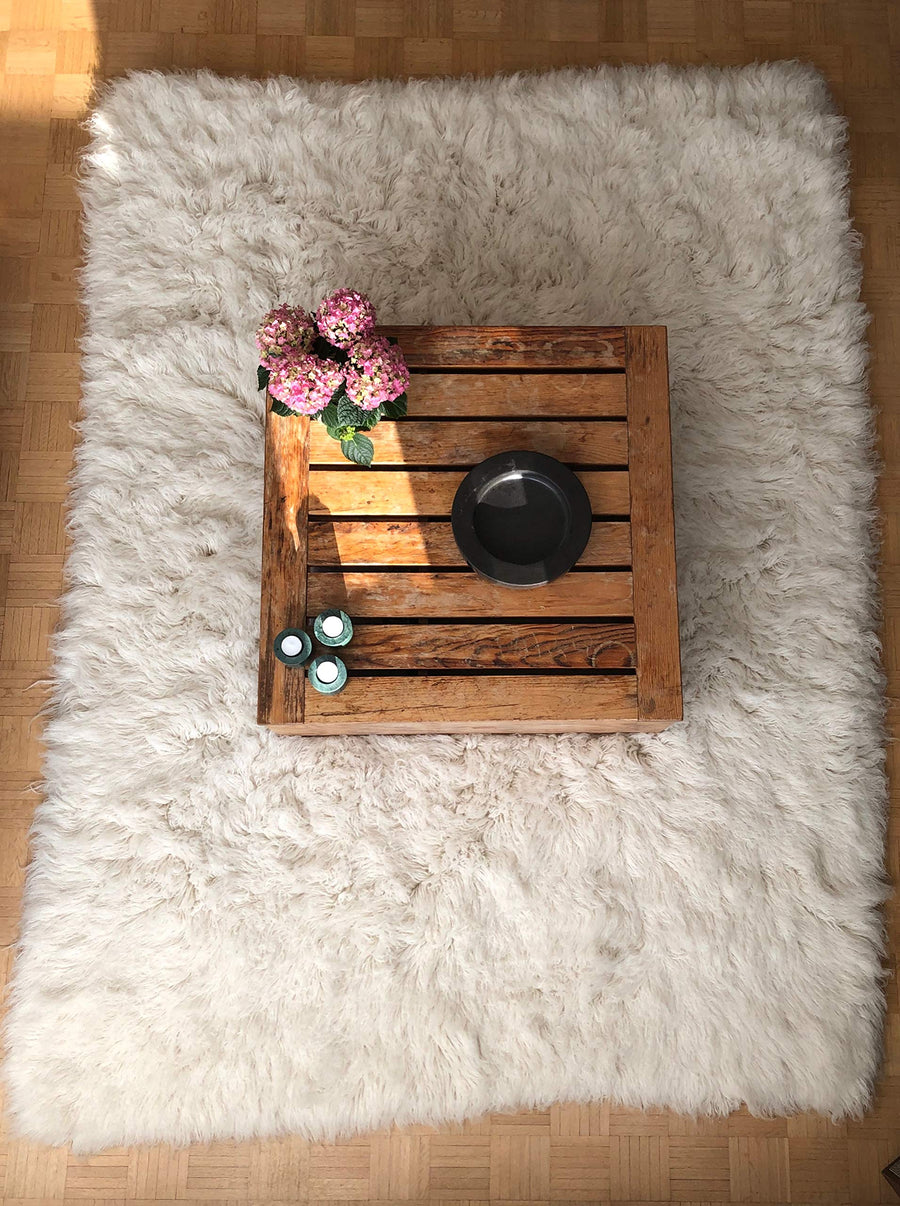 Rugs & Stuff – Flotaki – Tapis épais 2000 g/m² (ivoire, différentes tailles), Laine, beige, 140 x 200 cm Rugs & Stuff – Flotaki – Tapis épais 2000 g/m² (ivoire, différentes tailles), Laine, beige, 140 x 200 cm