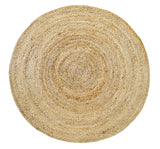 HAMID - Tapis Jute Naturel, Jute Alhambra Rond, Tressé à la Main, Tapis 100% Fibre de Jute pour Salon, Chambre, Décoration, (100x100cm)