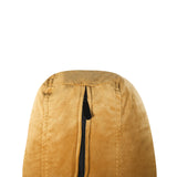 Canapé Lit en Velours Jaune avec Rangement 3 Places Coussins Déhoussables Eksjo