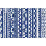 Outsunny Tapis extérieur Style Graphique - Tapis réversible 2 Motifs - dim. 2,74L x 1,82l m - PP Haute densité 310 g/m² Bleu et Blanc