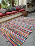 Second Nature Online Magnifique tapis chindi Style shabby chic Commerce équitable Multicolore, Coton, Multi Colours, 150cm x 210cm