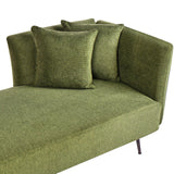 Beliani Chaise Longue Moderne Côté Droit en Tissu Polyester avec Coussins Pieds en Métal Vert Riom