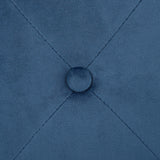 Beliani Pouf de Forme Cylindrique Type Chesterfield fabriqué en Velours Synthétique Bleu Foncé pour Salon ou Chambre Moderne